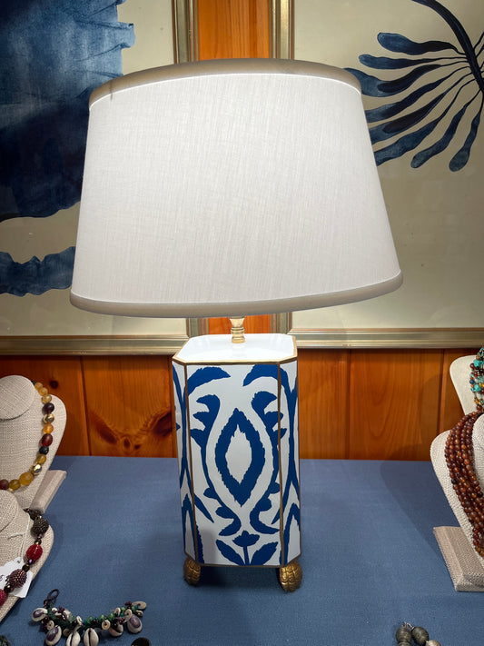 Dana Gibson Blue and White Lamp